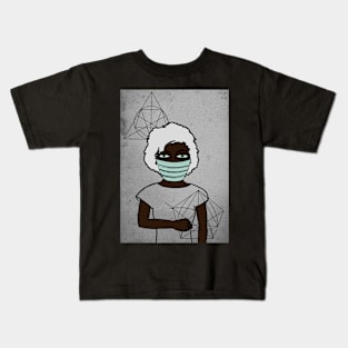 Enchanting Female Character "Zeta" with Basic Mask and Green Eyes Kids T-Shirt